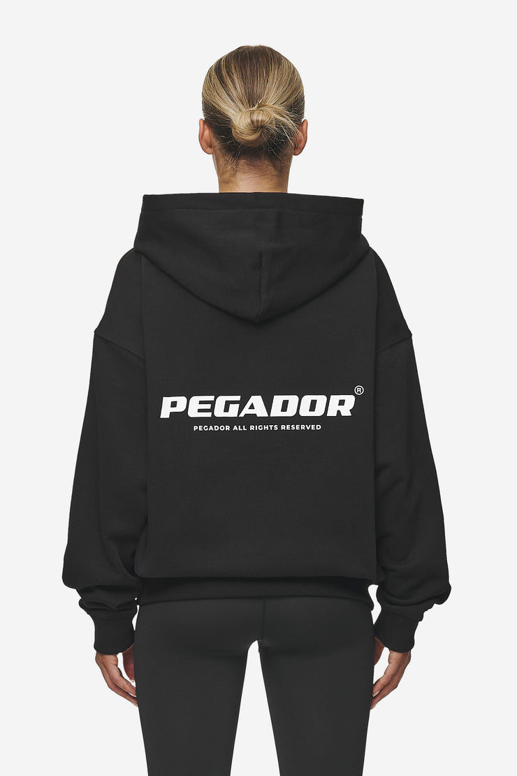 Pegador Atna Logo Oversized Hoodie Black White Meist gekauft