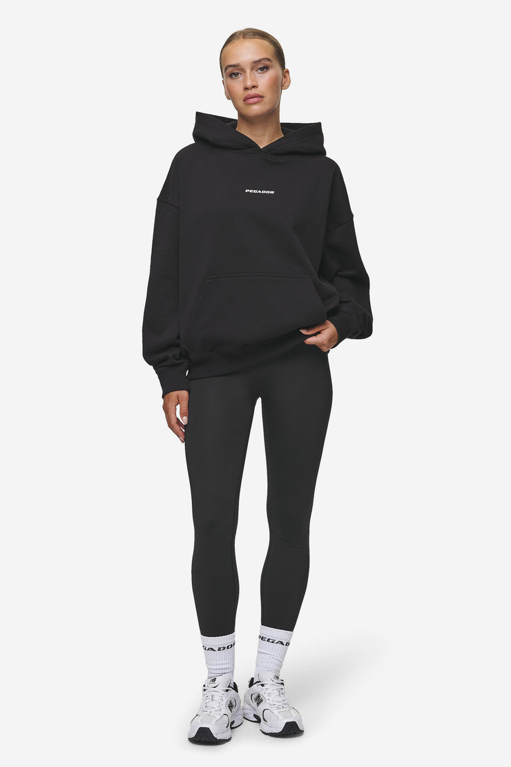 Pegador Atna Logo Oversized Hoodie Black White Meist gekauft