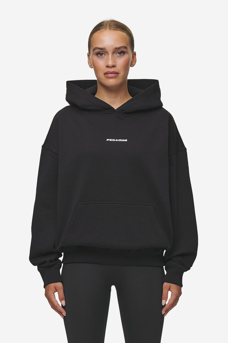 Pegador Atna Logo Oversized Hoodie Black White Meist gekauft