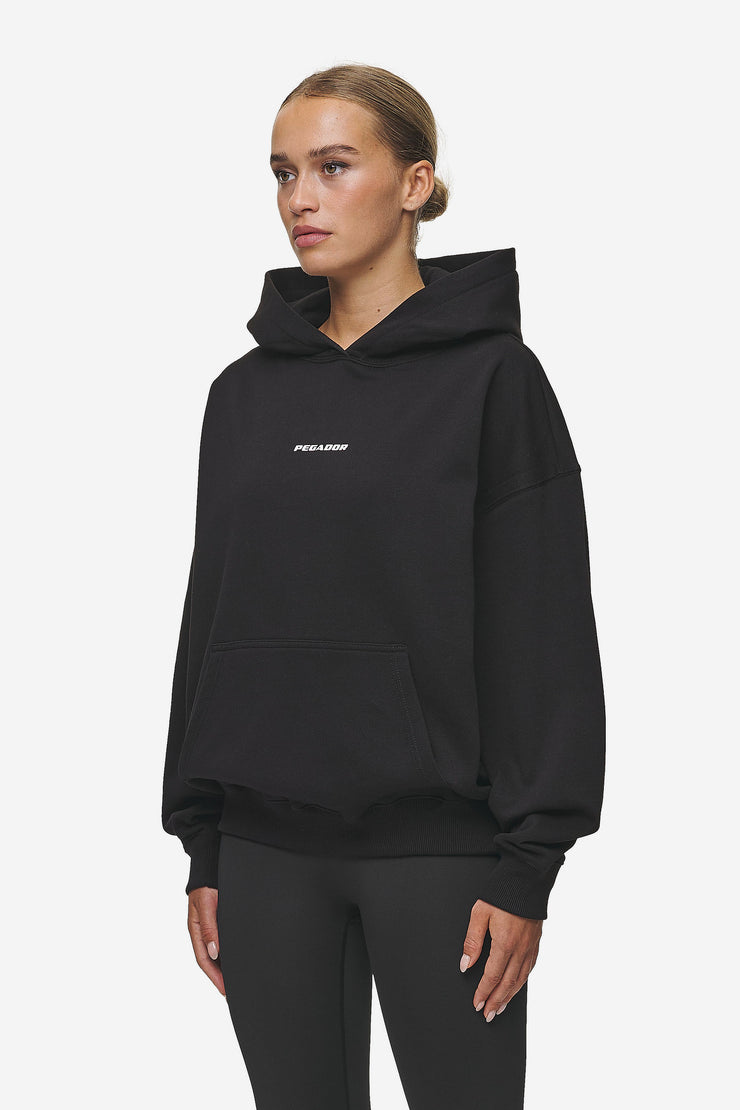 Pegador Atna Logo Oversized Hoodie Black White Meist gekauft