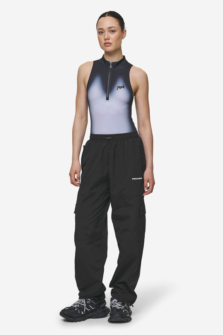 Pegador Ashira Sprayed Zip Bodysuit Black White Versandkostenfrei