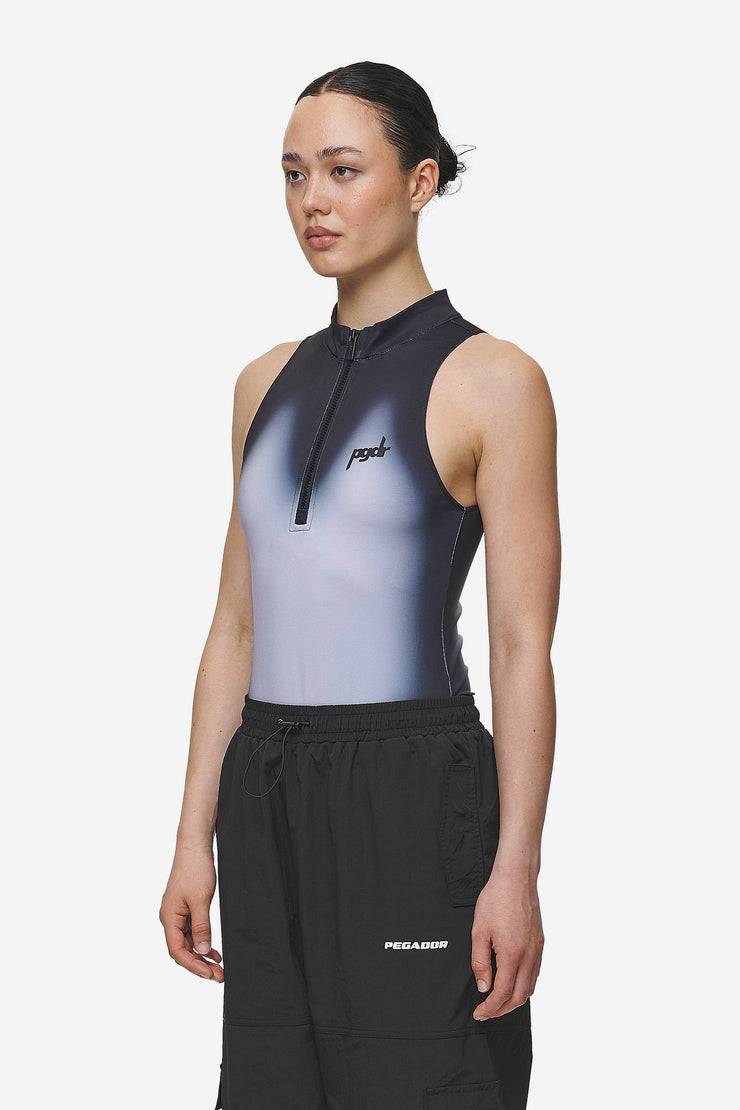 Pegador Ashira Sprayed Zip Bodysuit Black White Versandkostenfrei