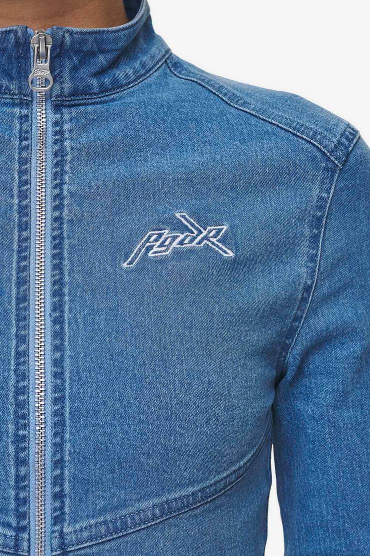 Pegador Elly Denim Biker Jacket Washed Blue Online Shopping