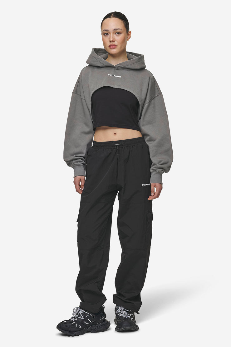 Pegador Mina Super Cropped Hoodie Washed Deep Grey Jubiläumsangebot