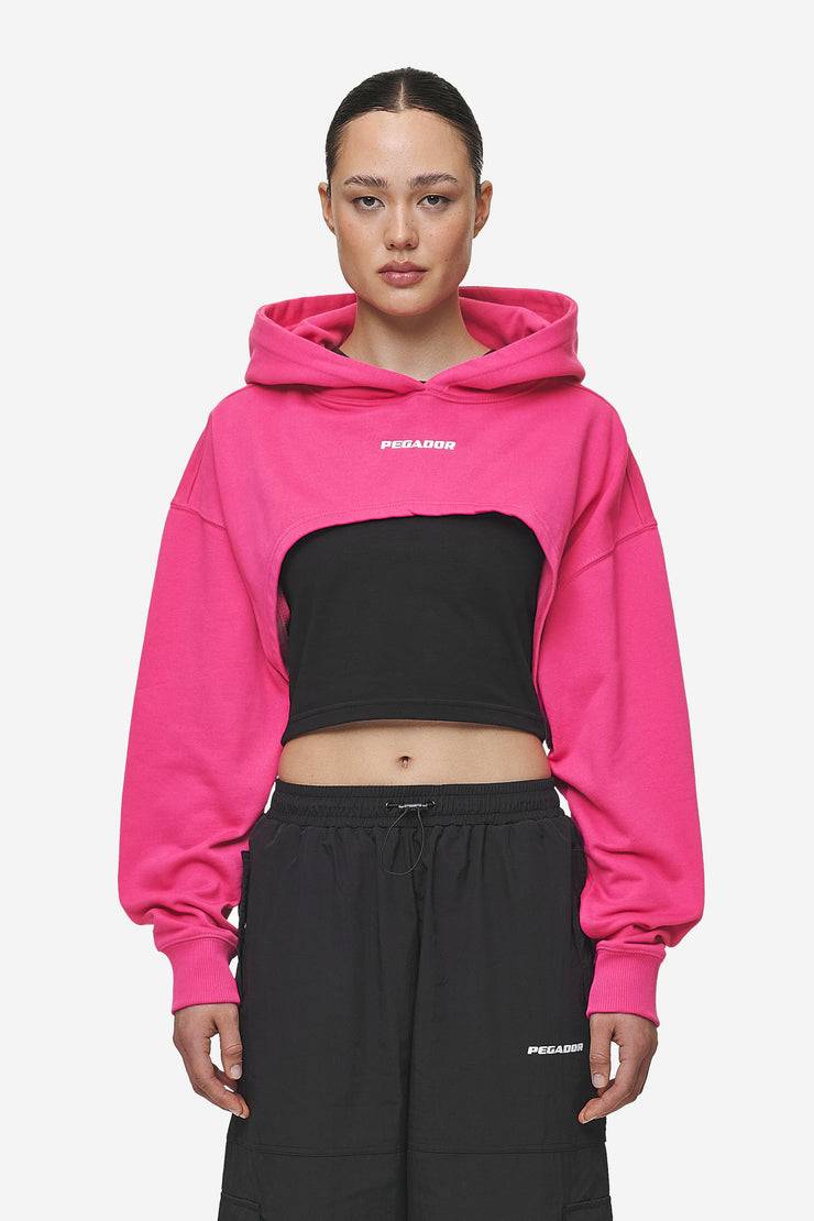Pegador Mina Super Cropped Hoodie Washed Digital Pink Lagerräumung