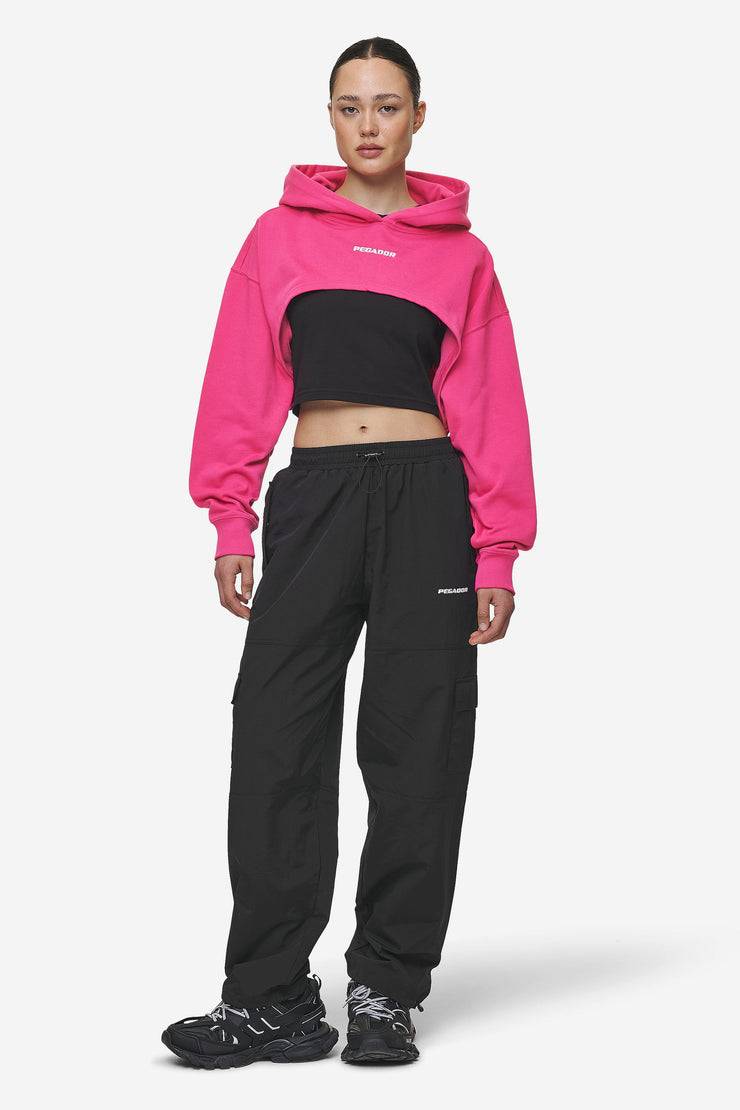 Pegador Mina Super Cropped Hoodie Washed Digital Pink Lagerräumung