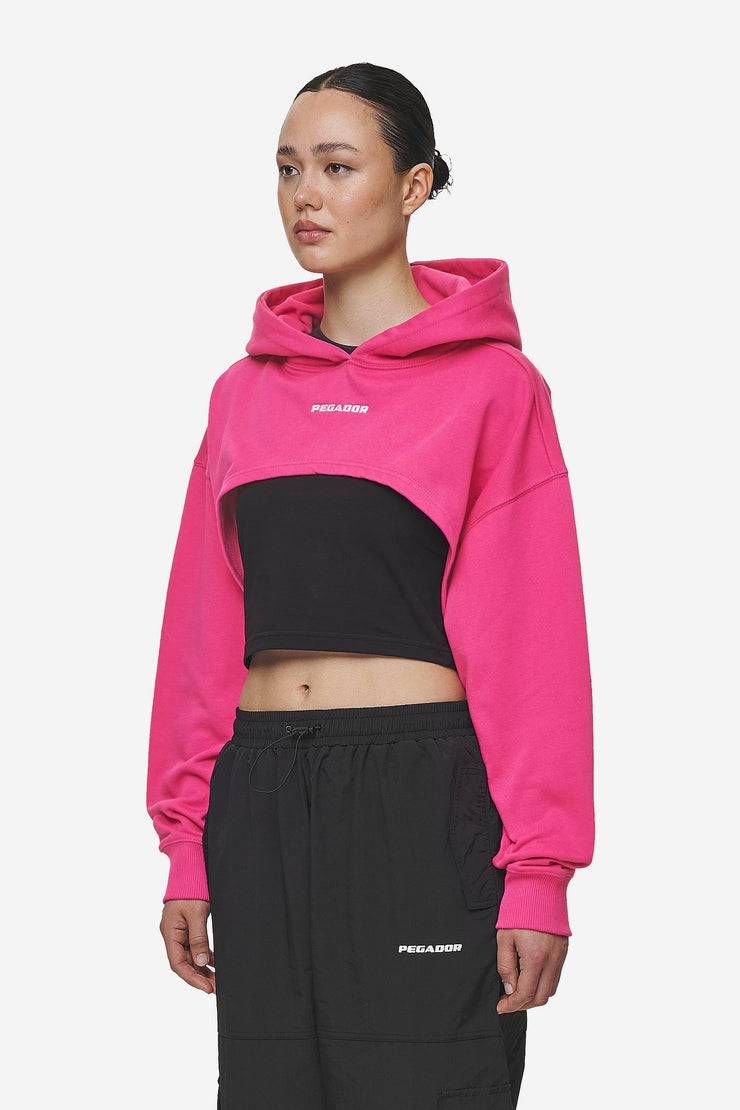 Pegador Mina Super Cropped Hoodie Washed Digital Pink Lagerräumung