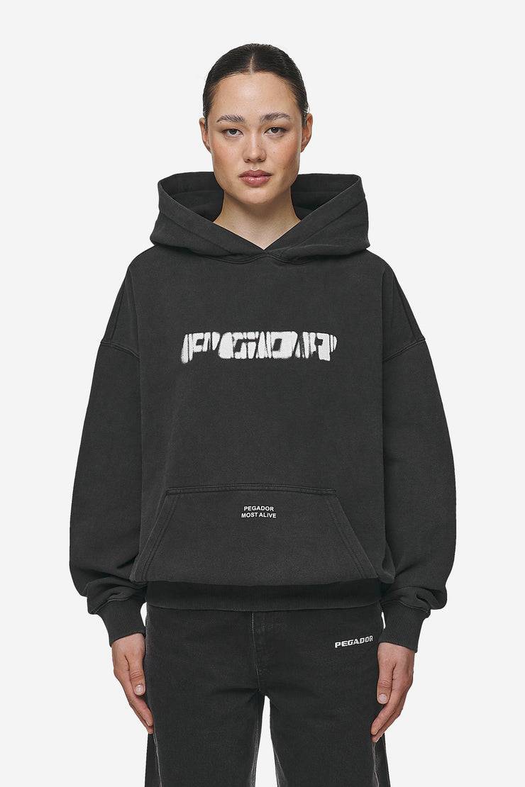 Pegador Suta Oversized Hoodie Vintage Black Neueste Mode