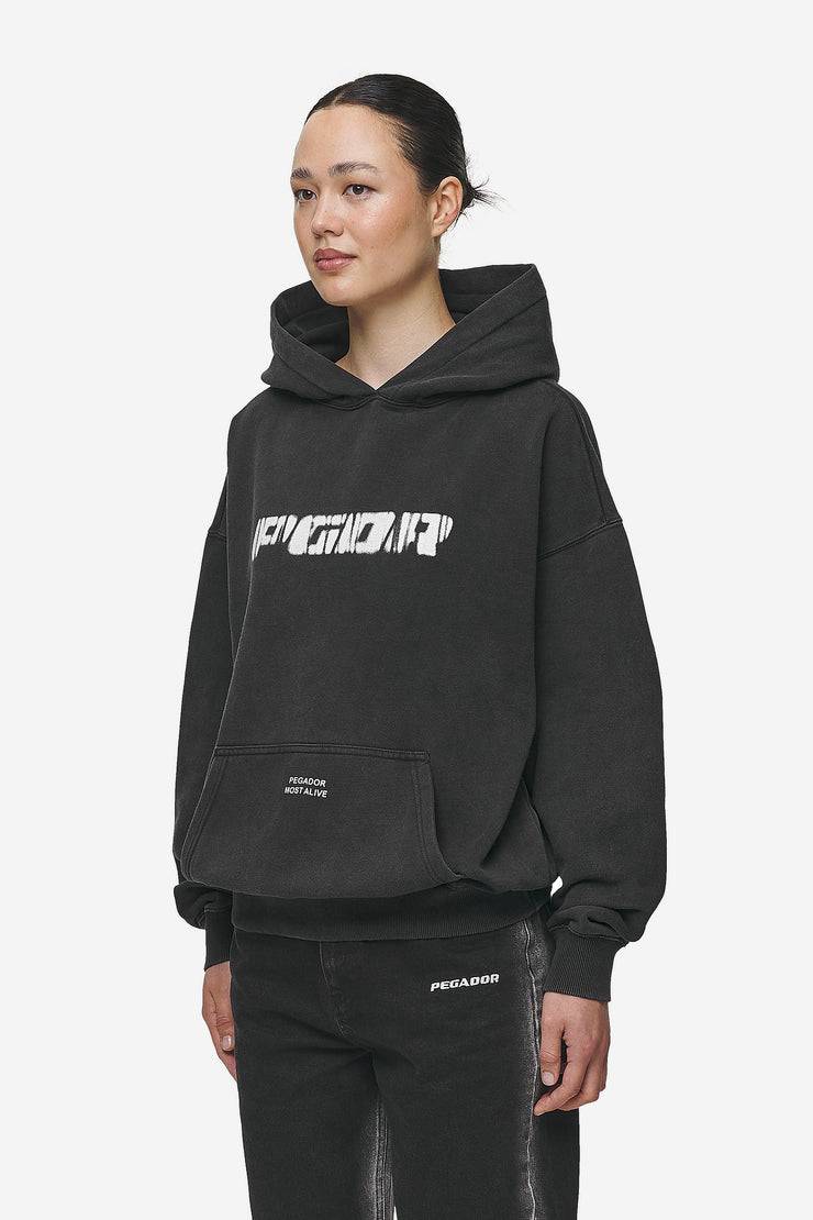 Pegador Suta Oversized Hoodie Vintage Black Neueste Mode