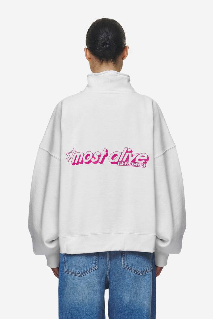 Pegador Thea Oversized Halfzip Sweater White Blitzangebot