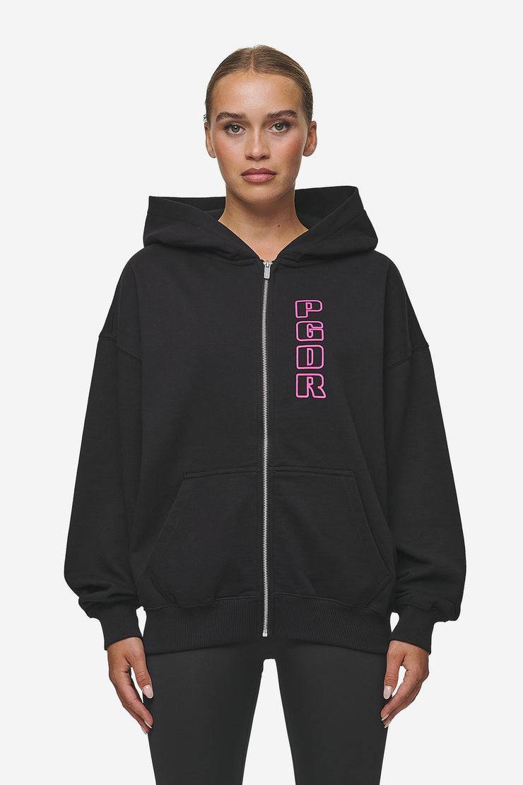 Pegador Skyla Oversized Sweat Jacket Heavy Washed Black Räumungsverkauf