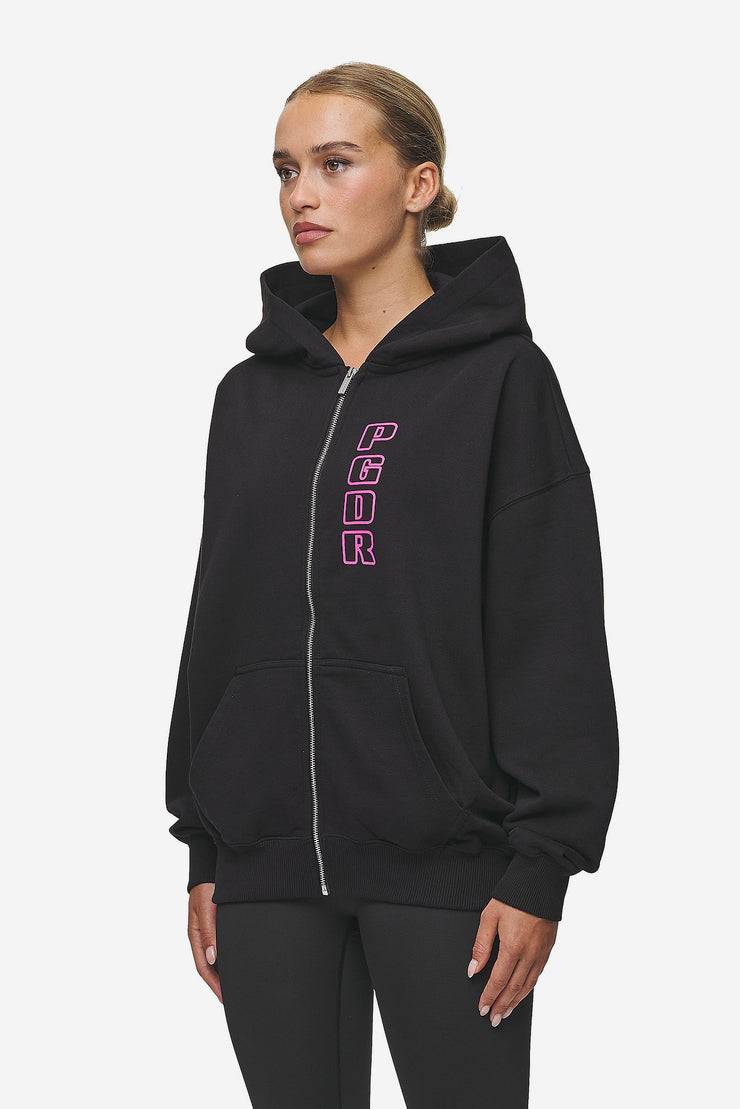 Pegador Skyla Oversized Sweat Jacket Heavy Washed Black Räumungsverkauf