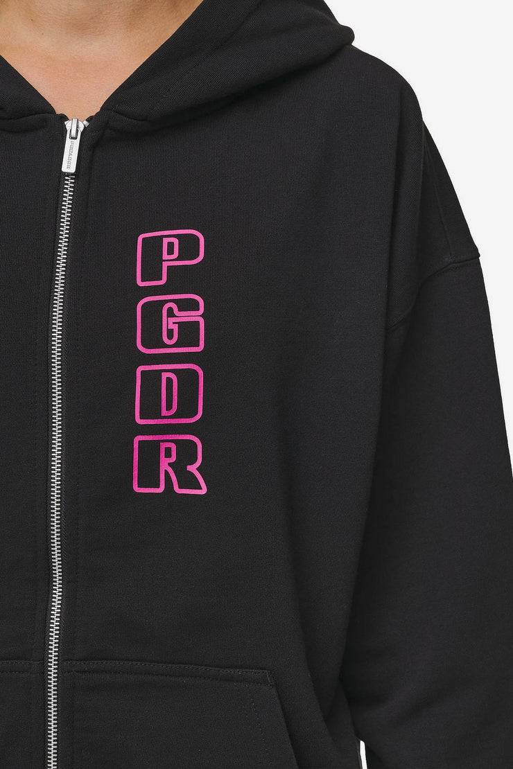 Pegador Skyla Oversized Sweat Jacket Heavy Washed Black Räumungsverkauf
