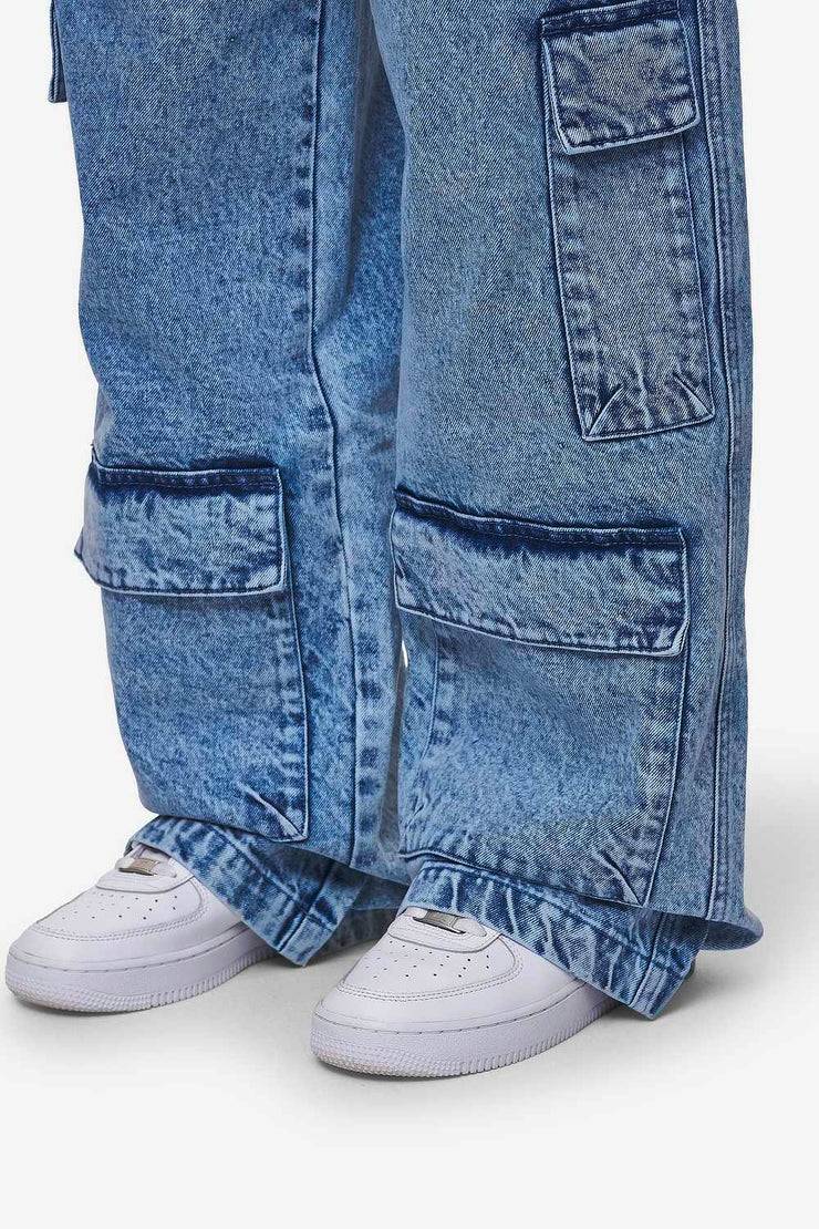 Pegador Leli High Waist Cargo Jeans Washed Denim Blue Bis zu 50% Rabatt