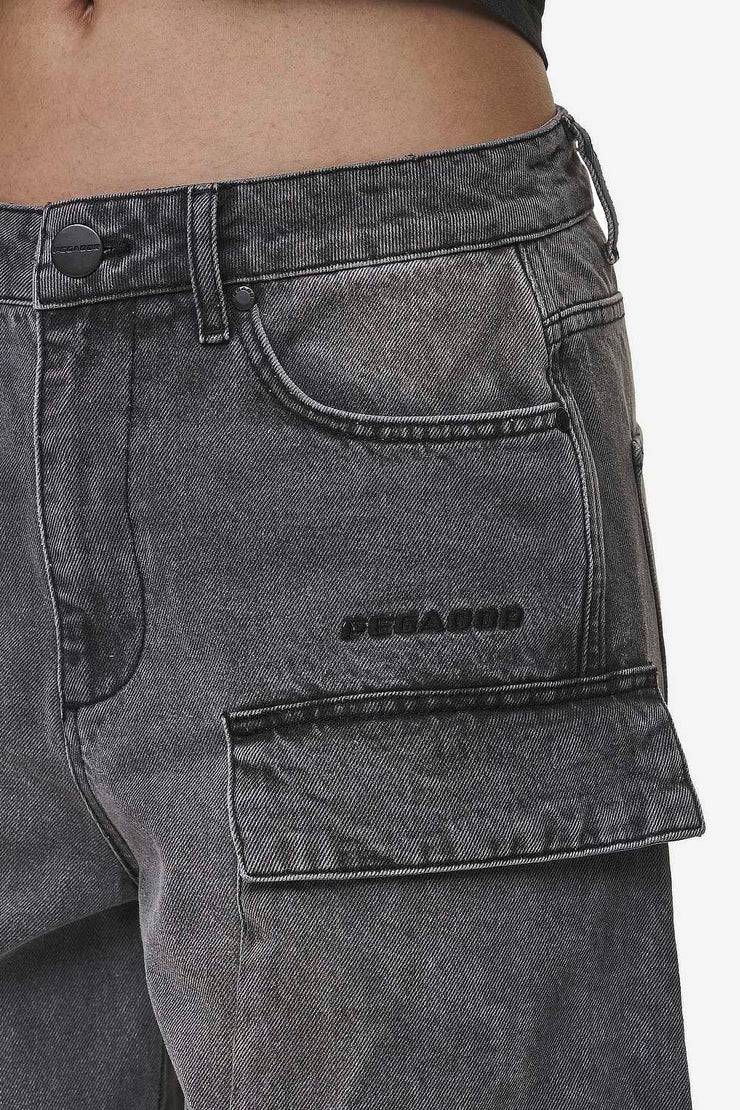 Pegador Leli High Waist Cargo Jeans Washed Deep Grey Bis zu 60% Rabatt
