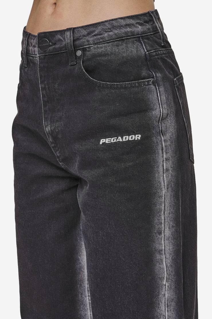 Pegador Gina Sprayed Wide Leg Jeans Washed Black White Bis zu 65% Rabatt