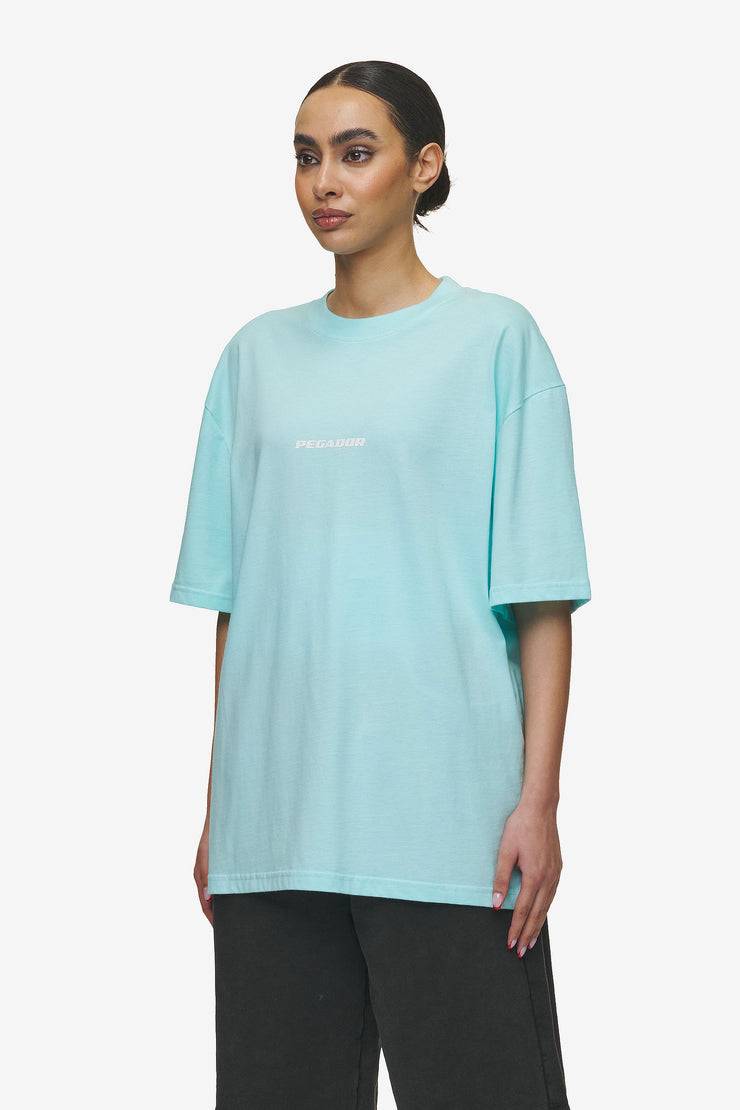 Pegador Colne Logo Oversized Tee Washed Sky Blue White Black Friday Preise