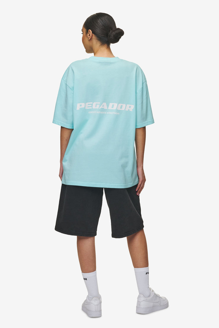 Pegador Colne Logo Oversized Tee Washed Sky Blue White Black Friday Preise