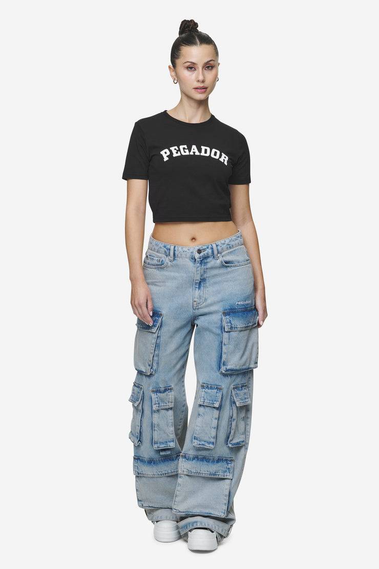 Pegador Jenna Cropped Baby Tee Black im Angebot