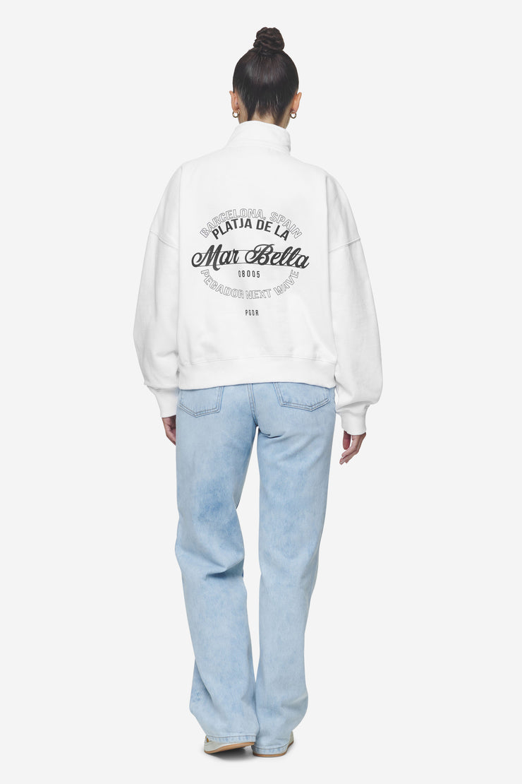 Pegador Luz Oversized Halfzip Sweater White Günstiger Verkauf