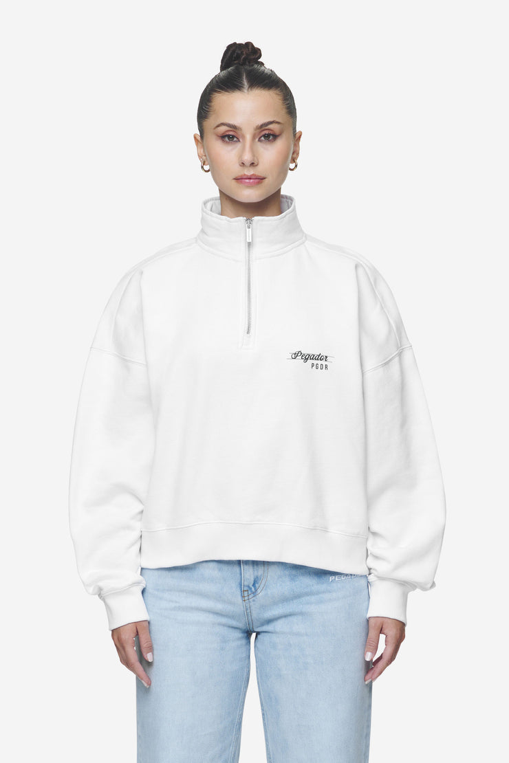 Pegador Luz Oversized Halfzip Sweater White Günstiger Verkauf