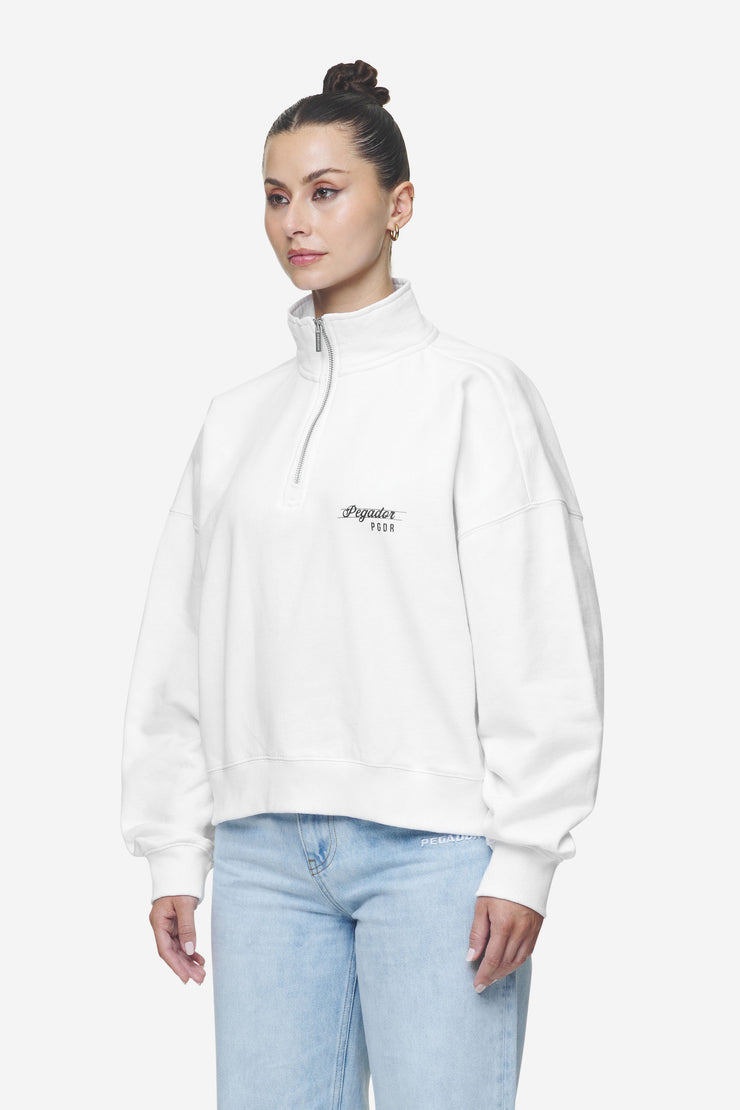 Pegador Luz Oversized Halfzip Sweater White Günstiger Verkauf