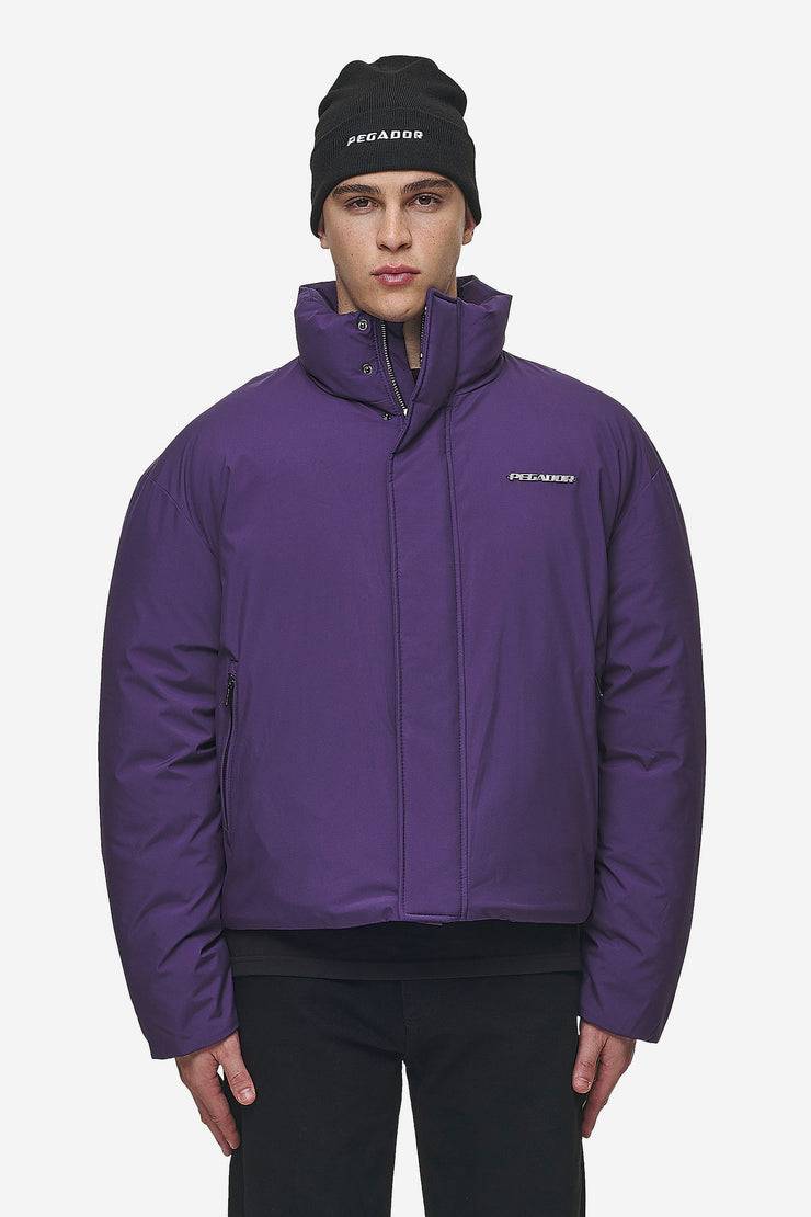 Pegador Lavoy Cropped Boxy Puffer Jacket Deep Purple Cyber Monday