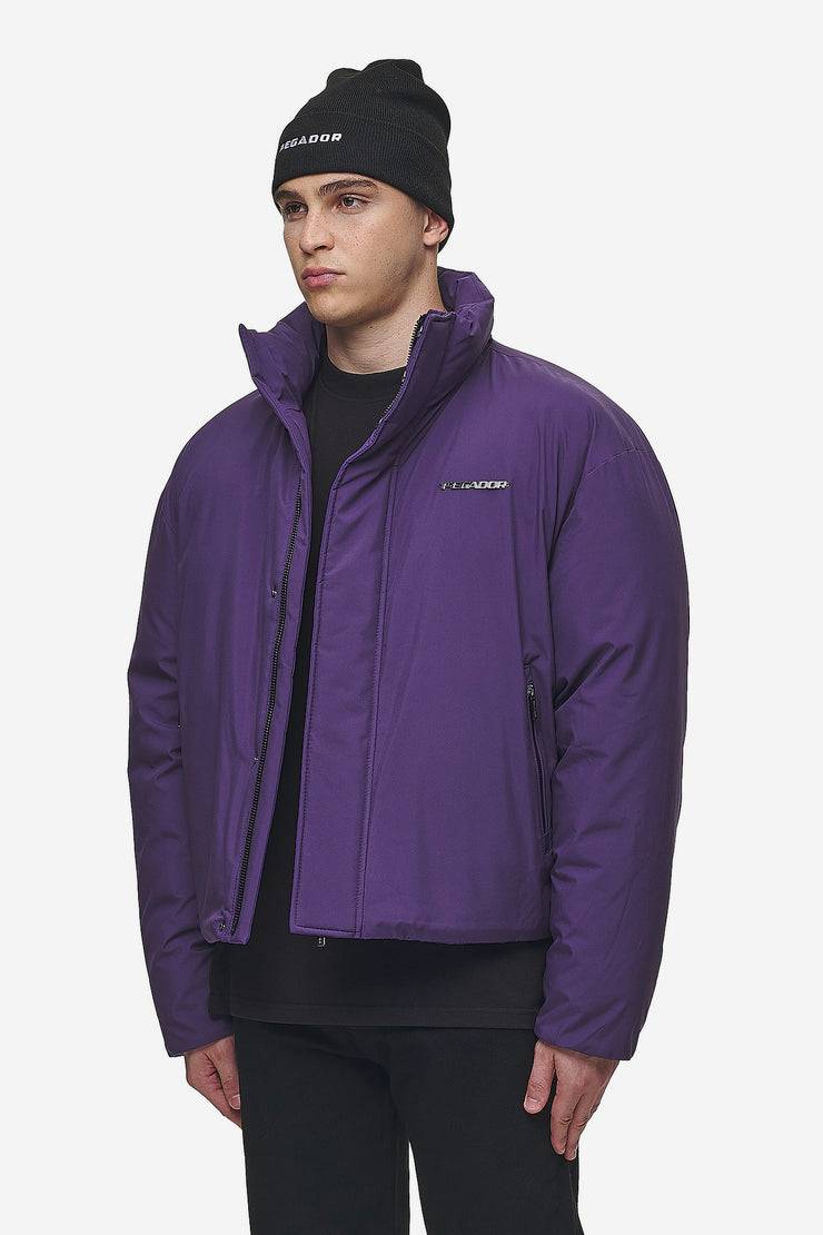 Pegador Lavoy Cropped Boxy Puffer Jacket Deep Purple Cyber Monday