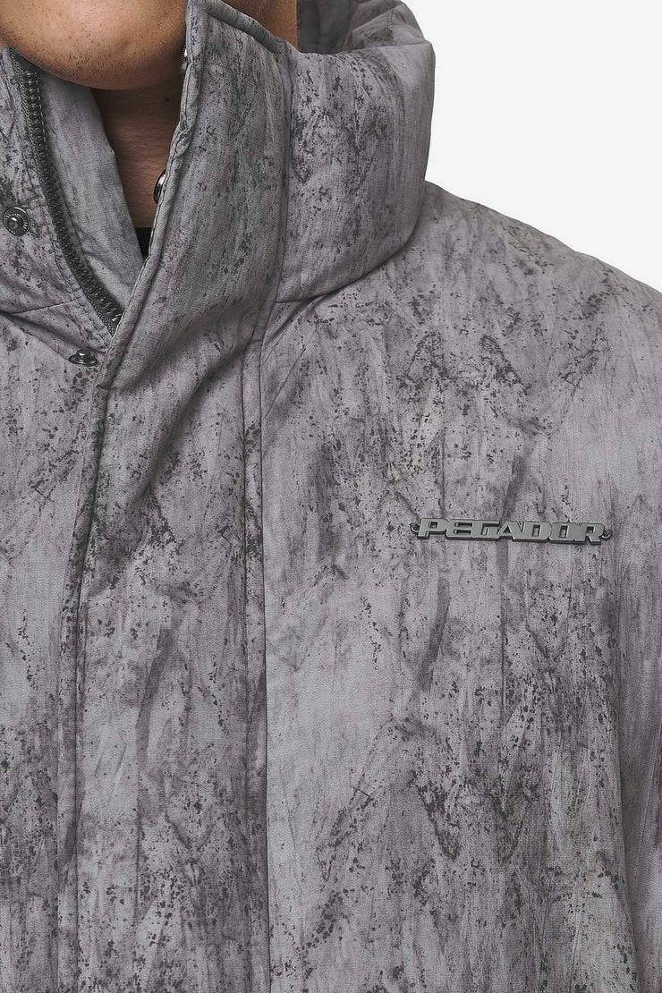 Pegador Lavoy Ripstop Crushed Cropped Boxy Puffer Jacket Steel Grey Weihnachtsangebot