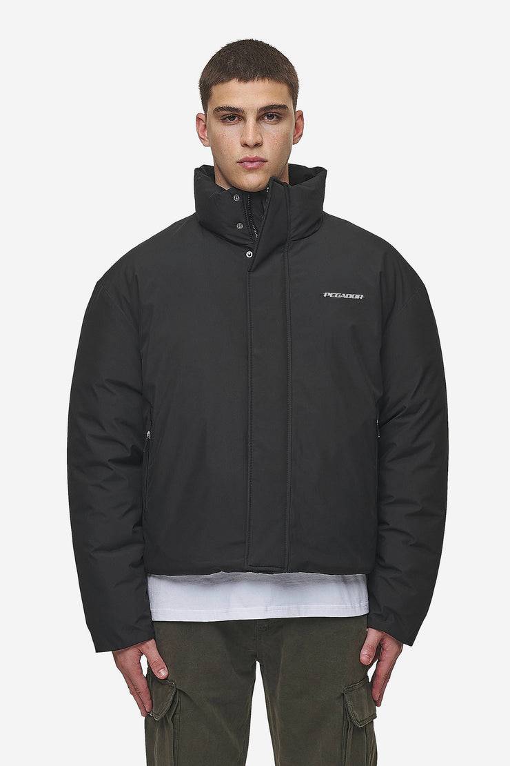 Pegador Lavoy Cropped Boxy Puffer Jacket Black Muttertagsangebot