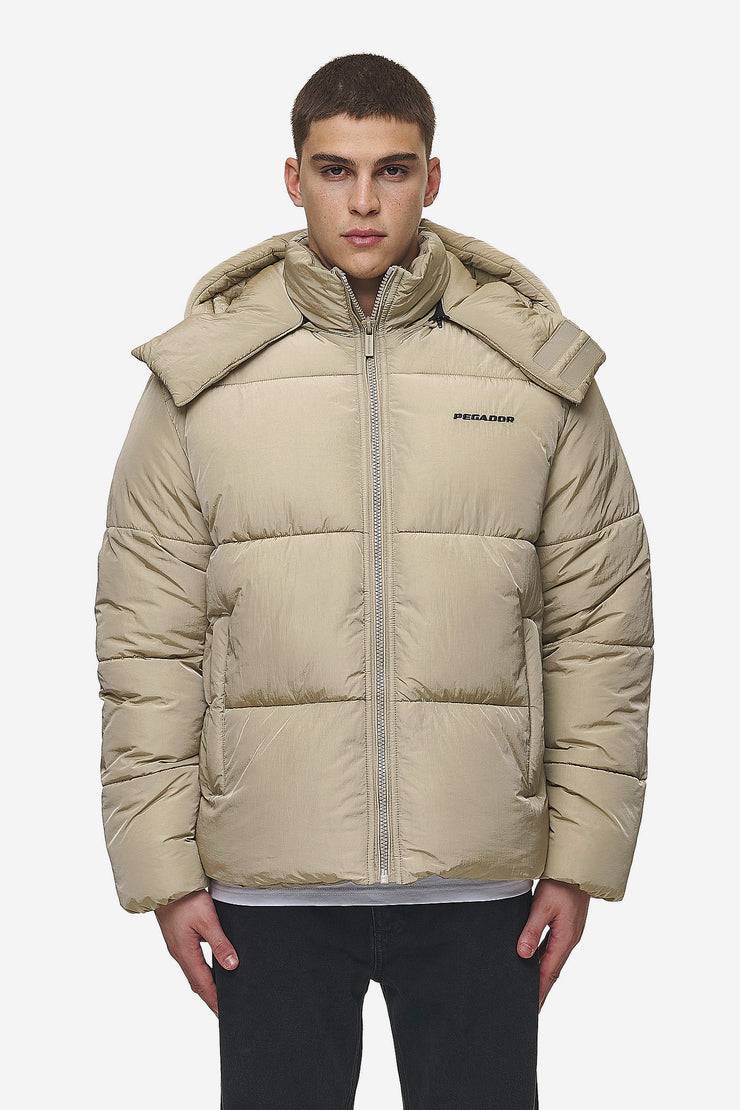 Pegador Marten Crushed Puffer Jacket Beige Jubiläumsangebot