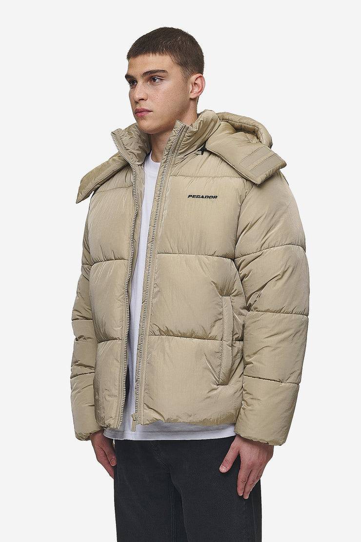 Pegador Marten Crushed Puffer Jacket Beige Jubiläumsangebot