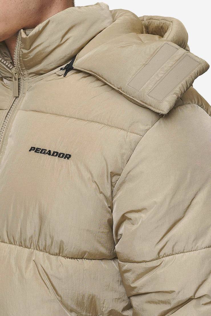 Pegador Marten Crushed Puffer Jacket Beige Jubiläumsangebot