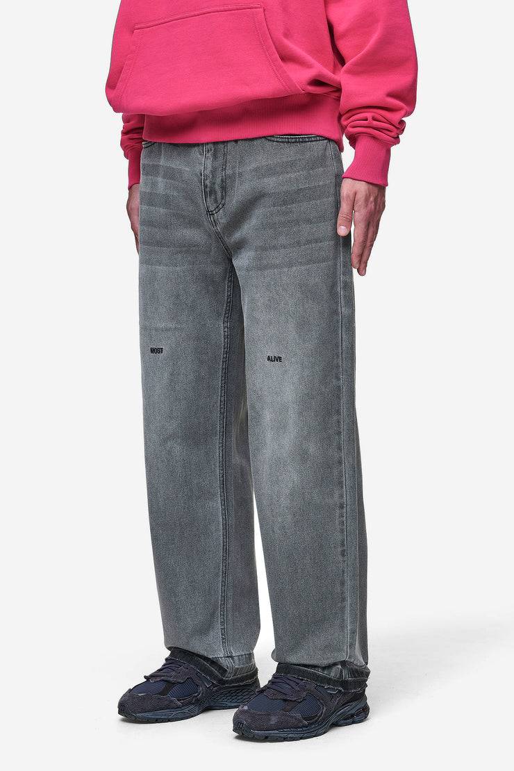 Pegador Barrow Wide Baggy Jeans Washed Anthracite Neueste Mode