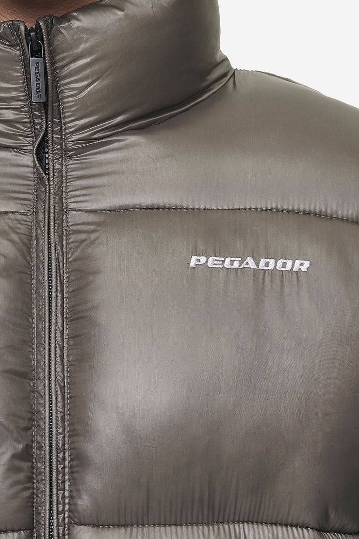 Pegador Solin Light Glossy Puffer Jacket Rock Grey 50% Rabatt mit kostenlosem Versand
