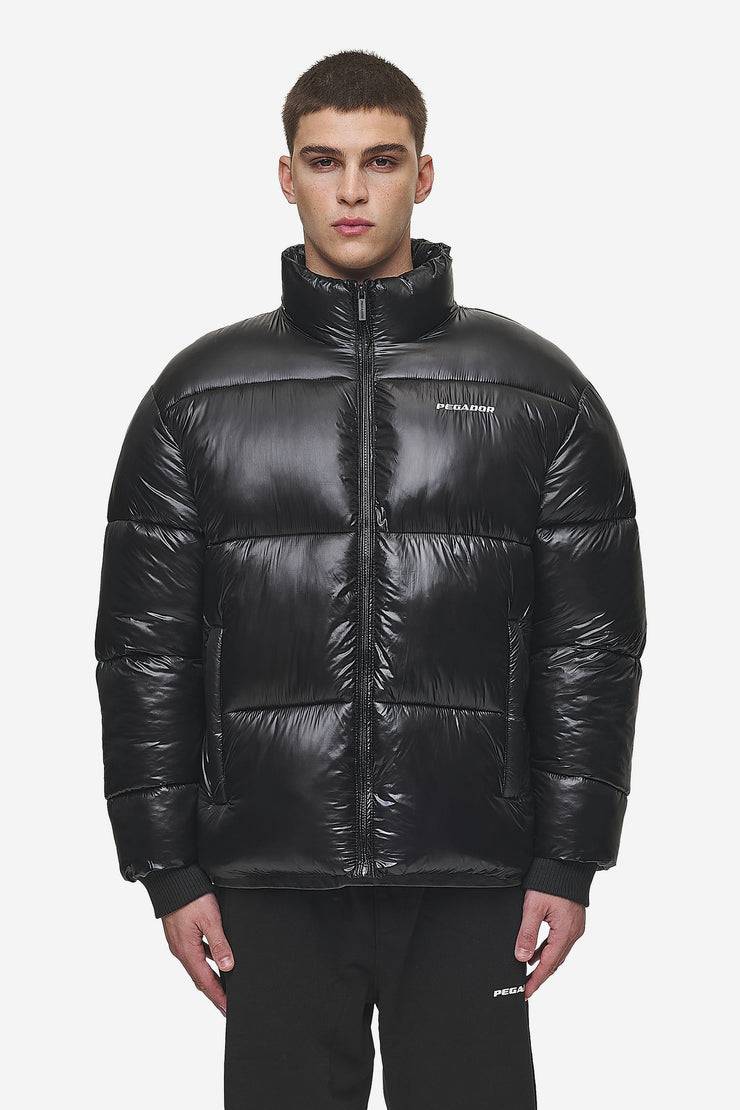 Pegador Solin Light Glossy Puffer Jacket Black Clearance-Verkauf