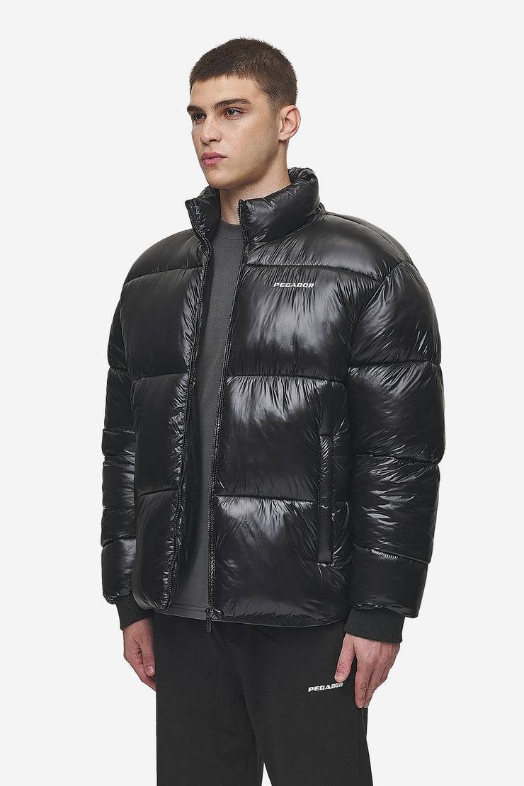 Pegador Solin Light Glossy Puffer Jacket Black Clearance-Verkauf