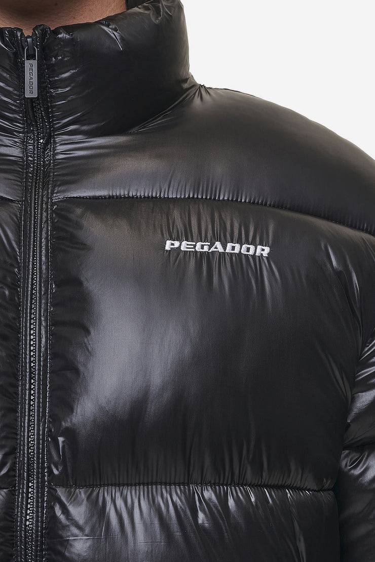 Pegador Solin Light Glossy Puffer Jacket Black Clearance-Verkauf