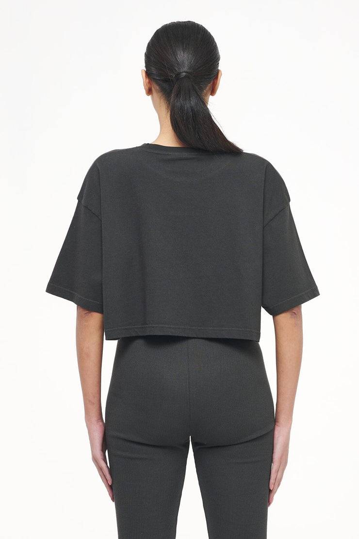 Pegador Layla Oversized Cropped Tee Vintage Washed Iron Grey Gum Schlussverkauf