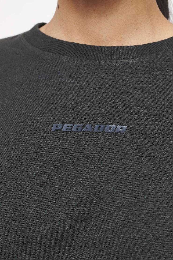 Pegador Layla Oversized Cropped Tee Vintage Washed Iron Grey Gum Schlussverkauf