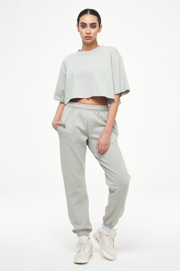 Pegador Layla Oversized Cropped Tee Vintage Washed Quiet Gray Gum Günstiger Verkauf