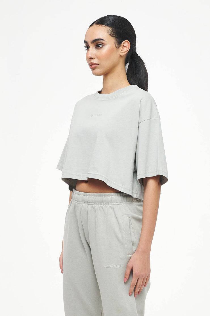 Pegador Layla Oversized Cropped Tee Vintage Washed Quiet Gray Gum Günstiger Verkauf