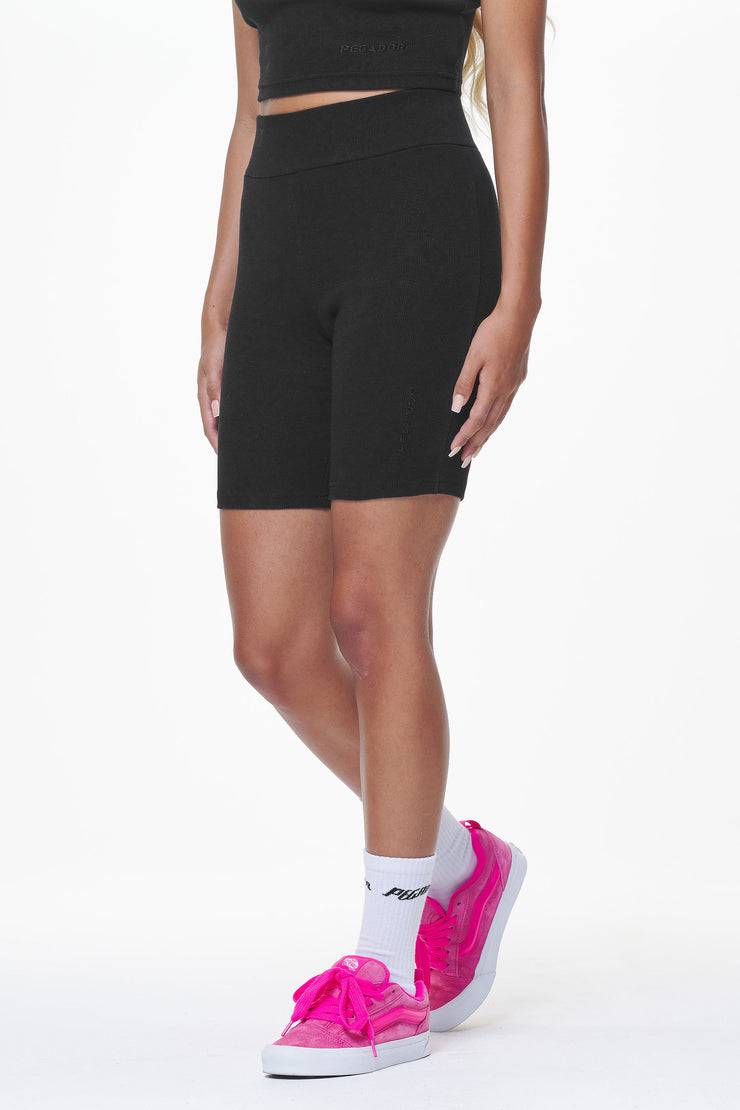 Pegador Barrie Rib Biker Shorts Black Limitierter Zeitrabatt