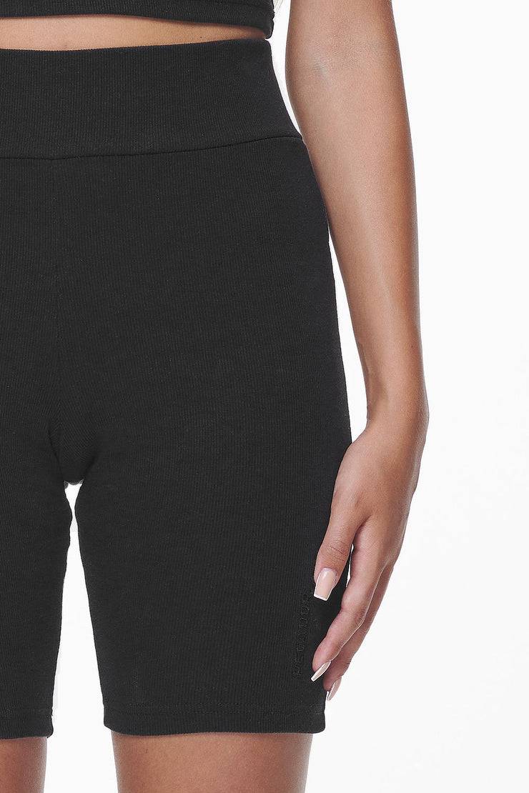 Pegador Barrie Rib Biker Shorts Black Limitierter Zeitrabatt
