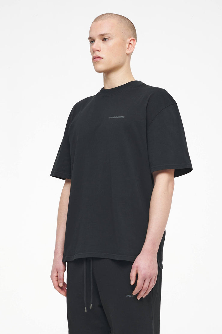 Pegador Logo Oversized Tee Vintage Washed Black Ink Gum Fabrikpreis