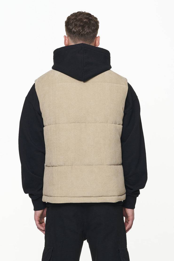 Pegador Bardon Cord Puffer Vest Sand Flash Sale