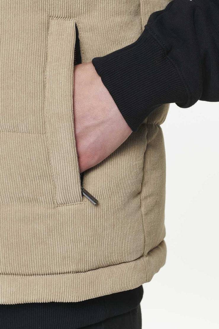 Pegador Bardon Cord Puffer Vest Sand Flash Sale