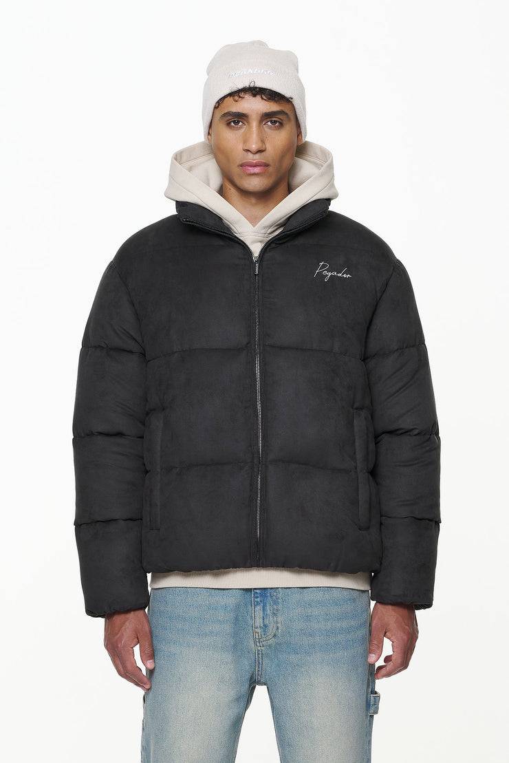 Pegador Neum Suede Puffer Jacket Black Valentinstagsangebot