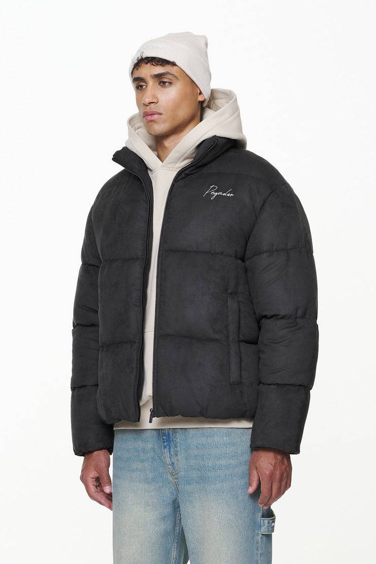 Pegador Neum Suede Puffer Jacket Black Valentinstagsangebot