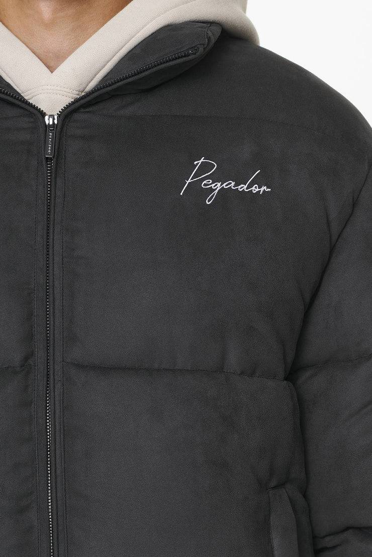 Pegador Neum Suede Puffer Jacket Black Valentinstagsangebot